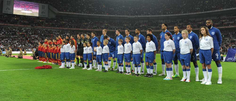 England line-up versus Spain at Wembley